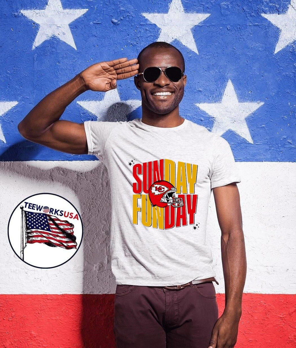 Kansas City Chiefs Sunday Fun Day helmet - Adult & Kids T-Shirts, Sweatshirts & Hoodies apparel design preview 1