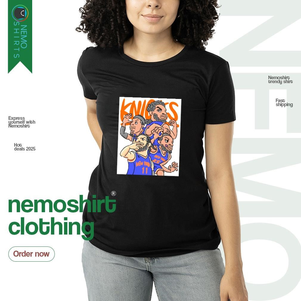New York Knicks players team cartoon - Adult & Kids T-Shirts, Sweatshirts & Hoodies apparel design preview 3