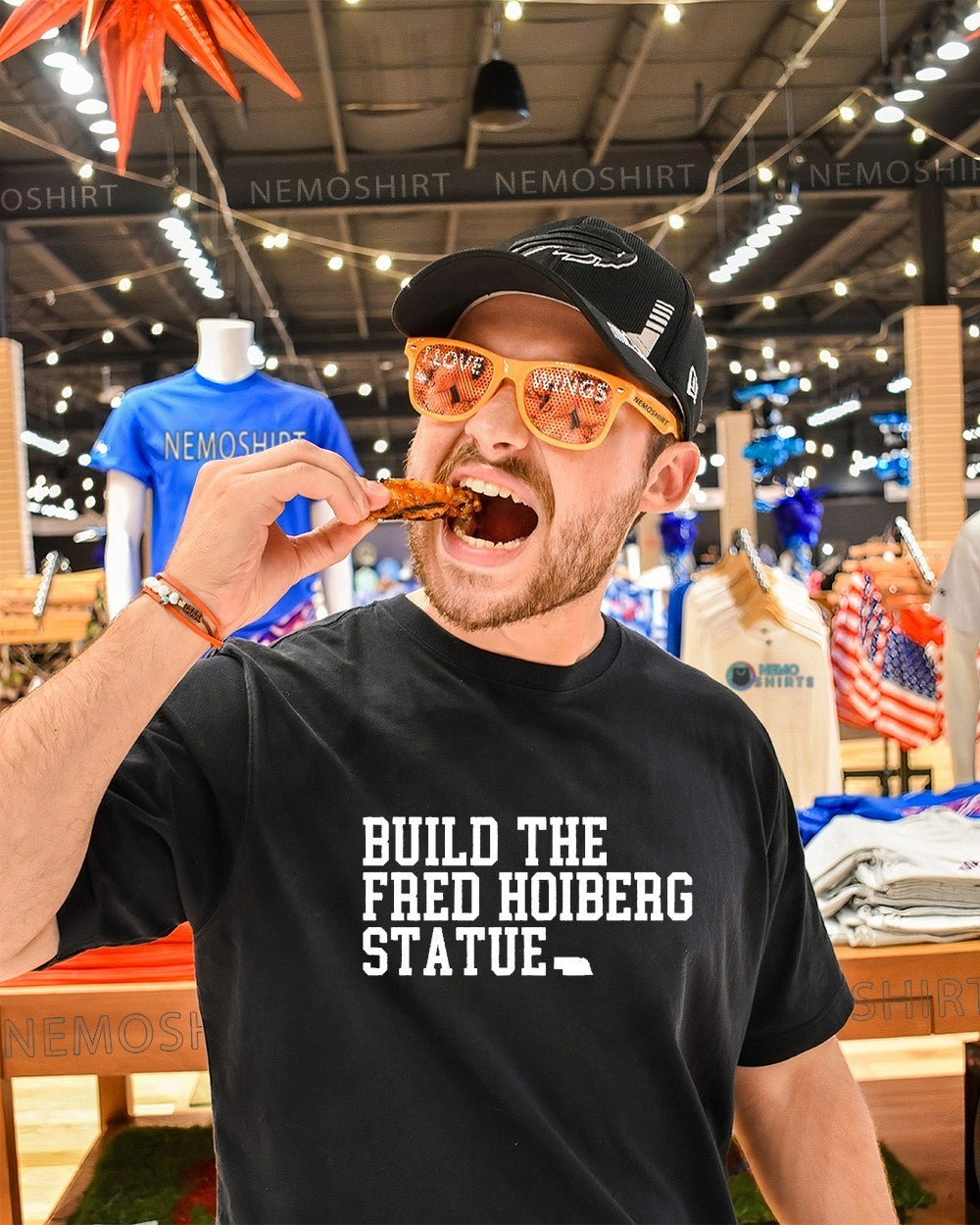 Build the Fred Hoiberg statue Nebraska Huskers - Adult & Kids T-Shirts, Sweatshirts & Hoodies apparel design preview 1