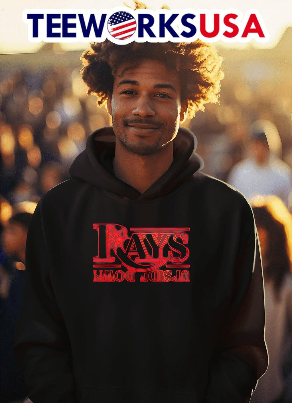 Rays x Stranger Things upside down - Adult & Kids T-Shirts, Sweatshirts & Hoodies apparel design preview 2