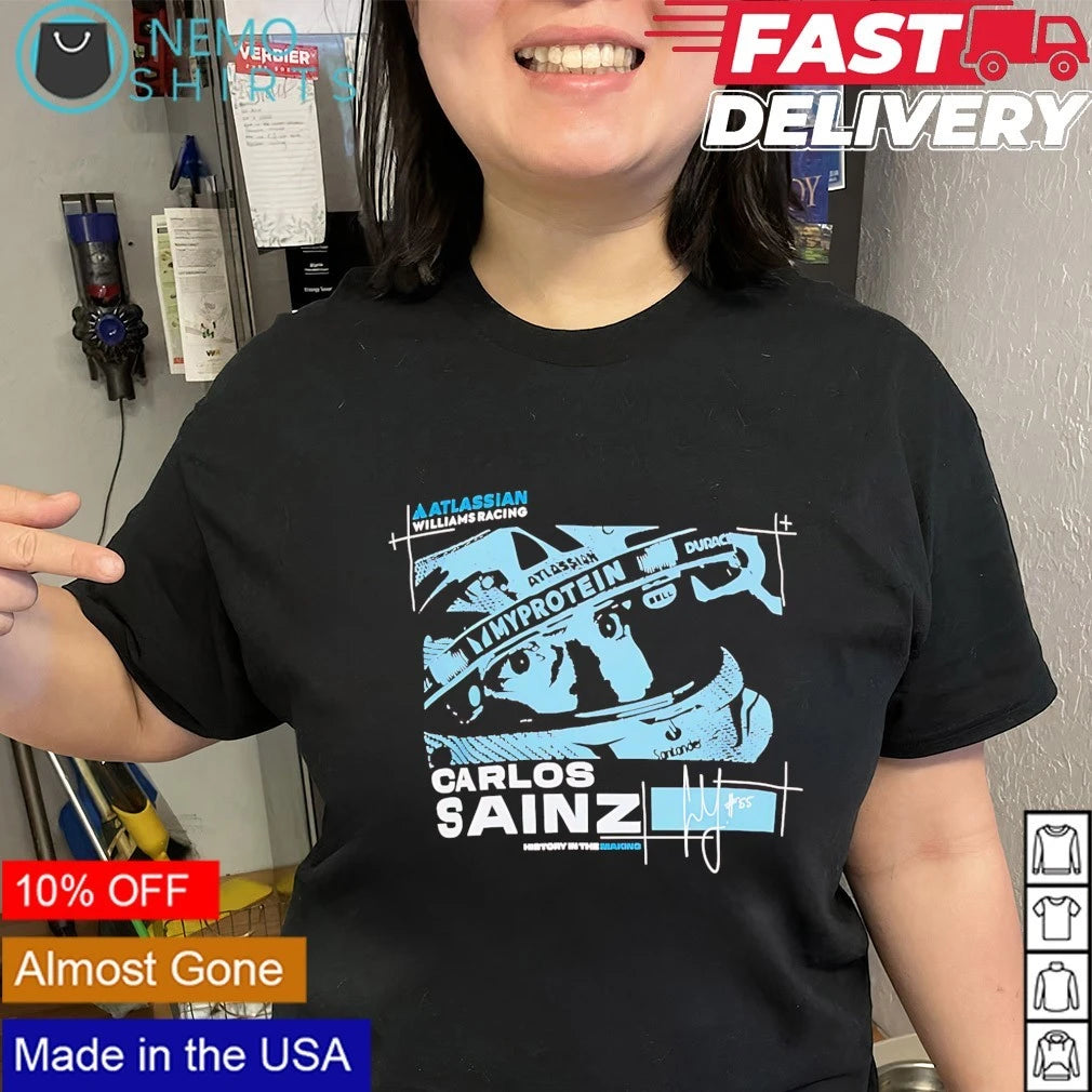 Carlos Sainz Jr Williams Racing signature - Adult & Kids T-Shirts, Sweatshirts & Hoodies apparel design preview 2