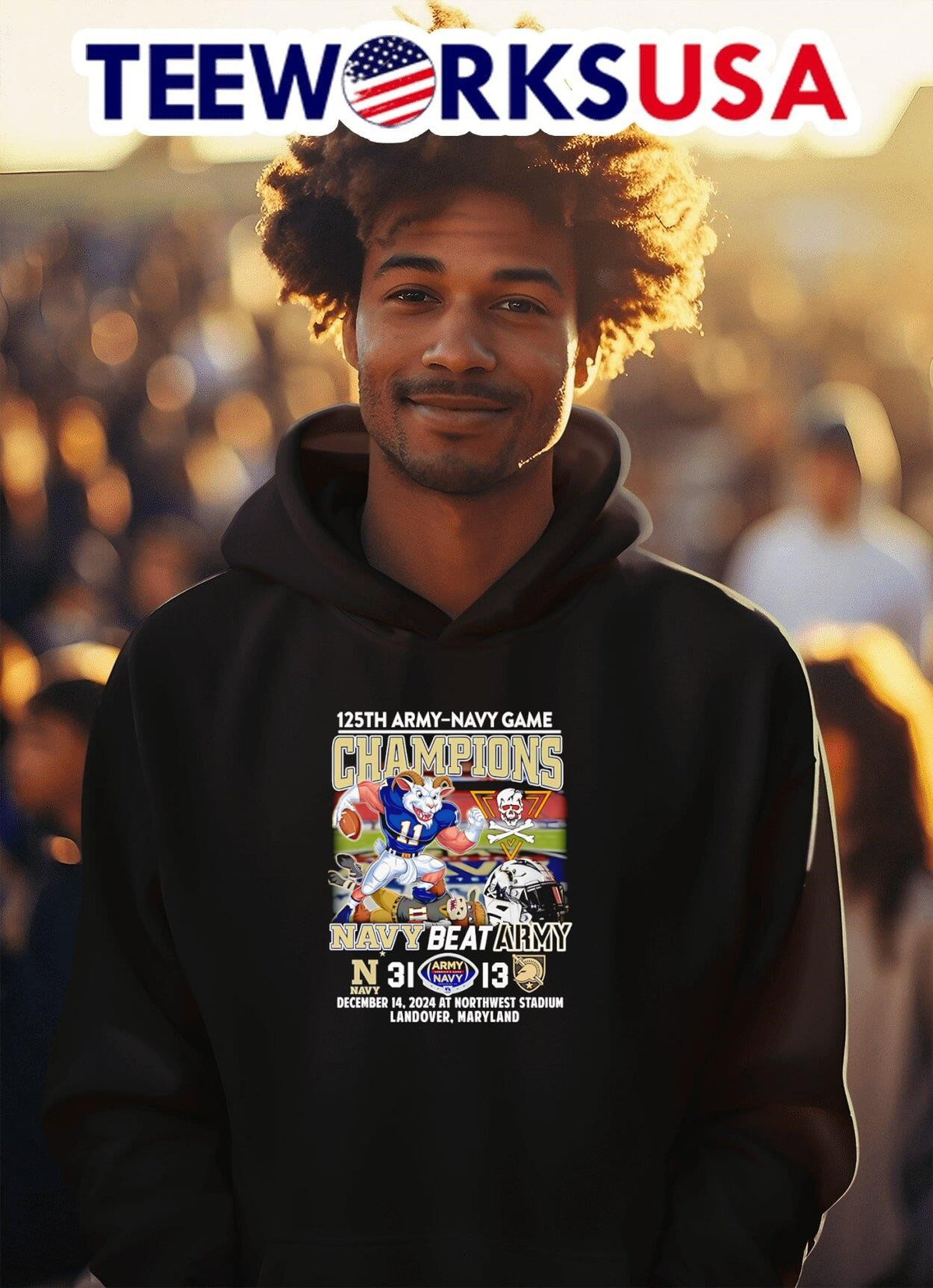 125th Army-Navy game Champions Navy beat Army 31 13 - Adult & Kids T-Shirts, Sweatshirts & Hoodies apparel design preview 2