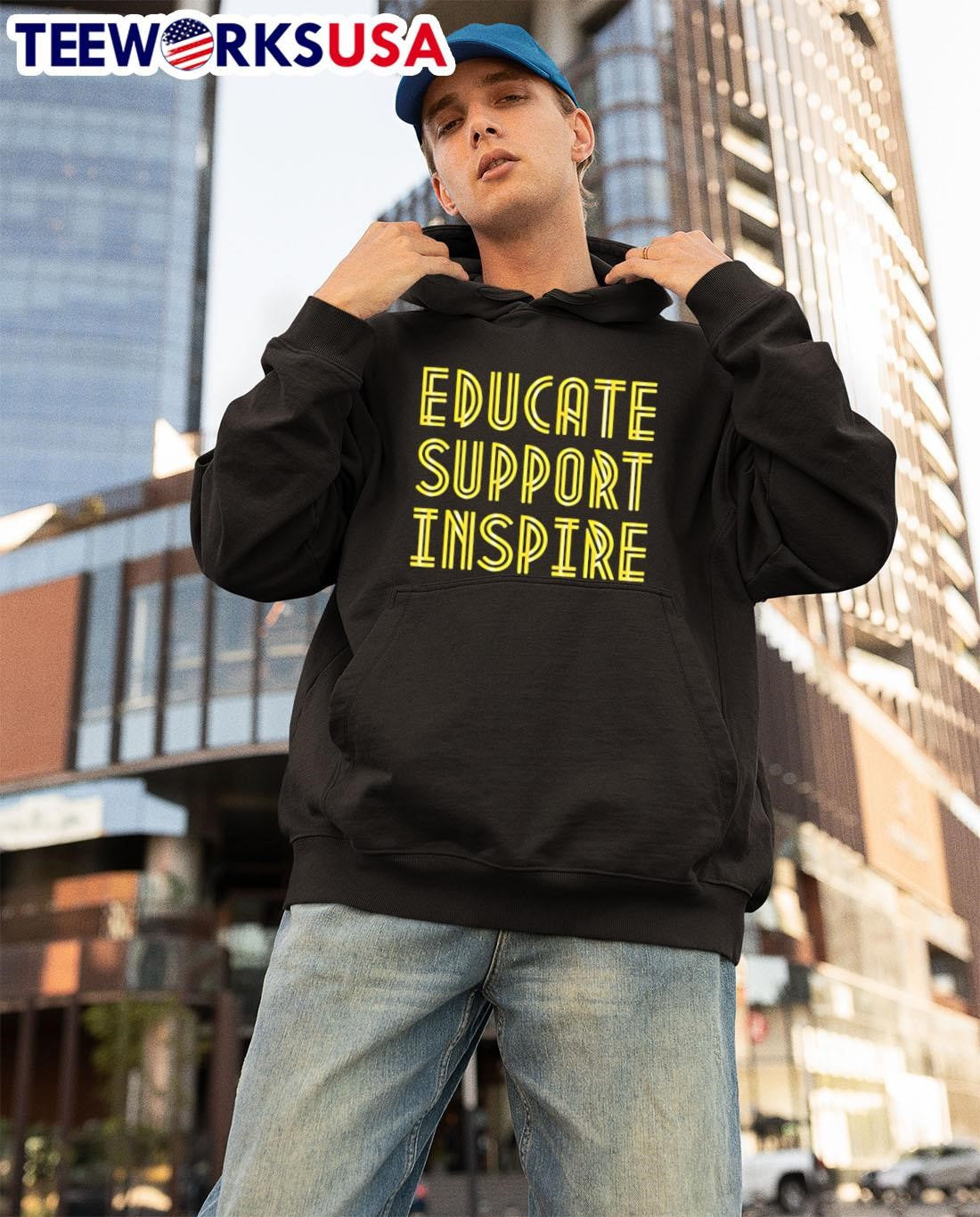 Educate Support Inspire - Adult & Kids T-Shirts, Sweatshirts & Hoodies apparel design preview 3