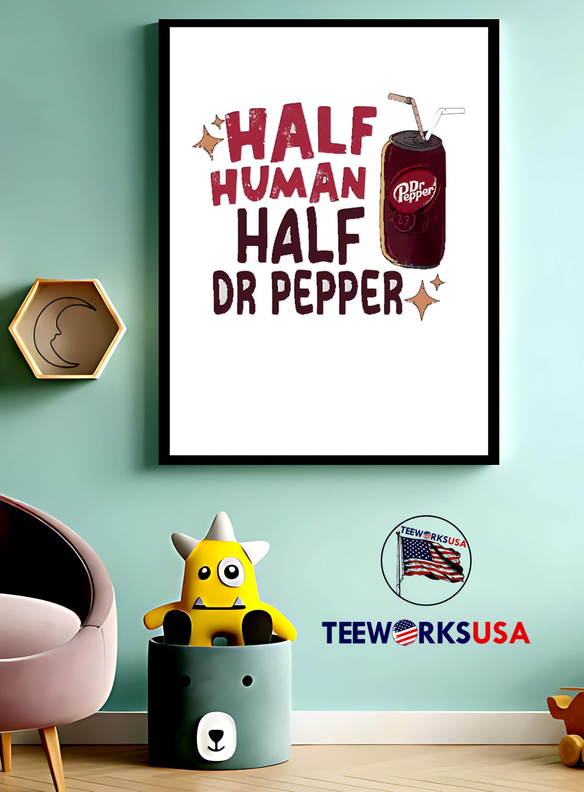Half Human Dr Pepper - Adult & Kids T-Shirts, Sweatshirts & Hoodies apparel design preview 4
