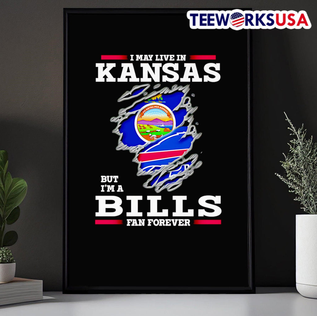 I may live in Kansas but I'm a Buffalo Bills fan - Adult & Kids T-Shirts, Sweatshirts & Hoodies apparel design preview 5