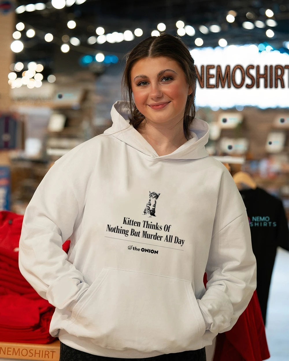 Kitten Thinks of Nothing but Murder All Day The Onion - Adult & Kids T-Shirts, Sweatshirts & Hoodies apparel design preview 3