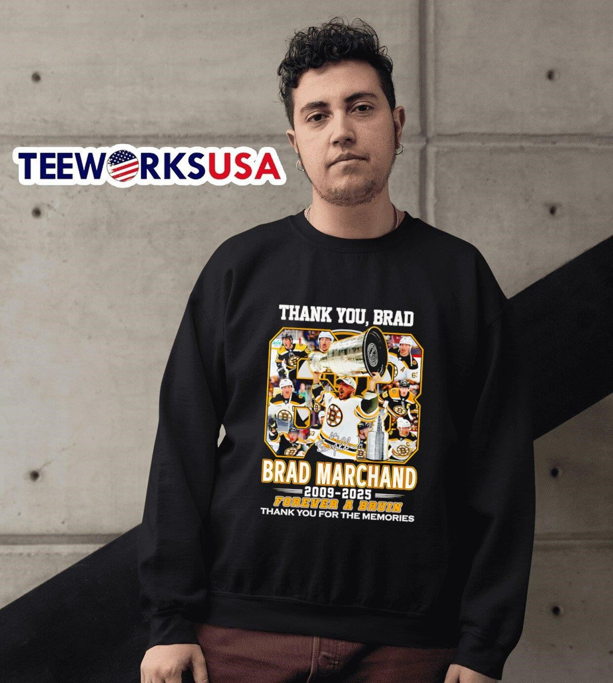 Thank you Brad Marchand 2009 2025 forever a Bruin - Adult & Kids T-Shirts, Sweatshirts & Hoodies apparel design preview 6