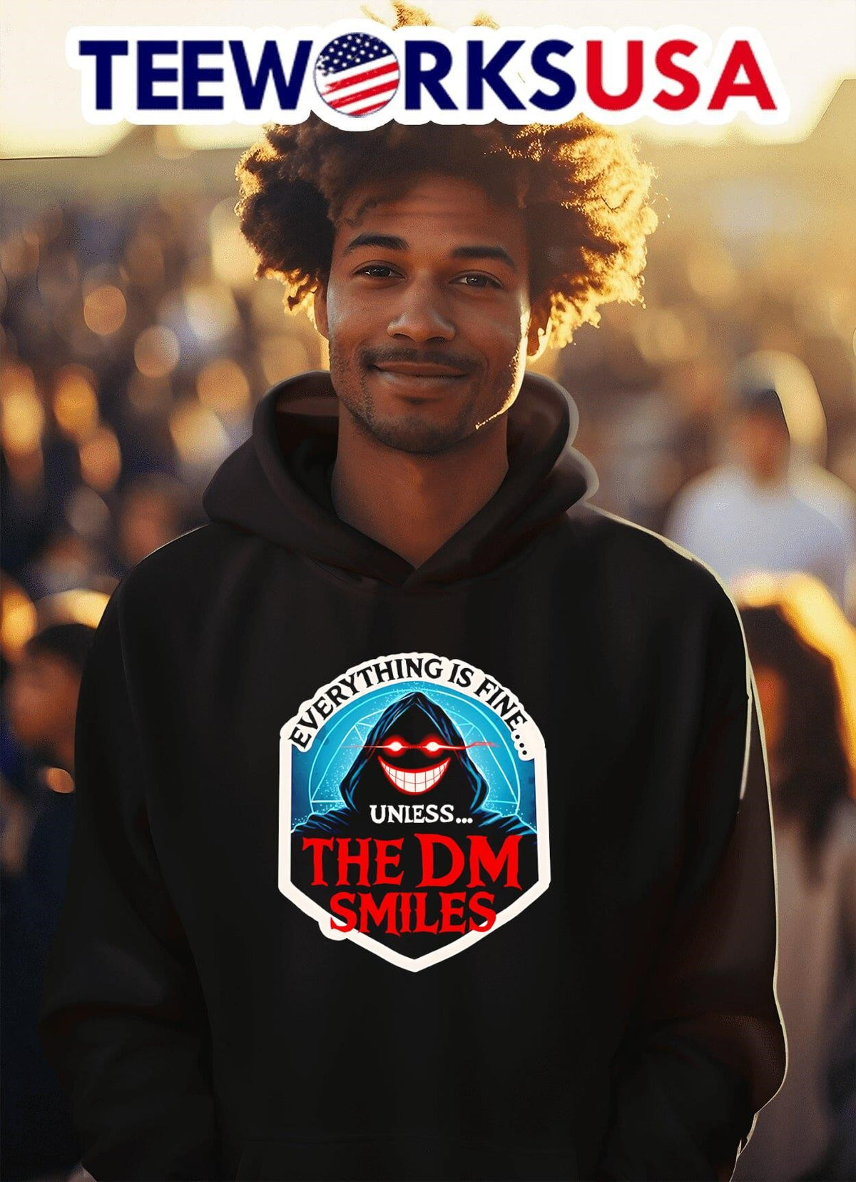 Everything is fine unless the DM smiles - Adult & Kids T-Shirts, Sweatshirts & Hoodies apparel design preview 2