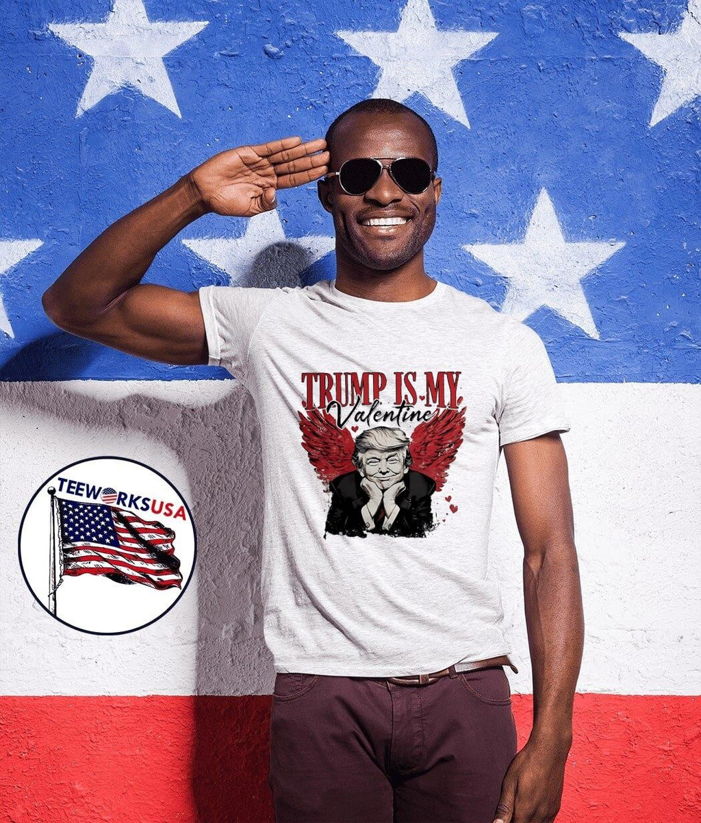 Trump Is My Valentine Cupid Wings Funny - Adult & Kids T-Shirts, Sweatshirts & Hoodies apparel design preview 1