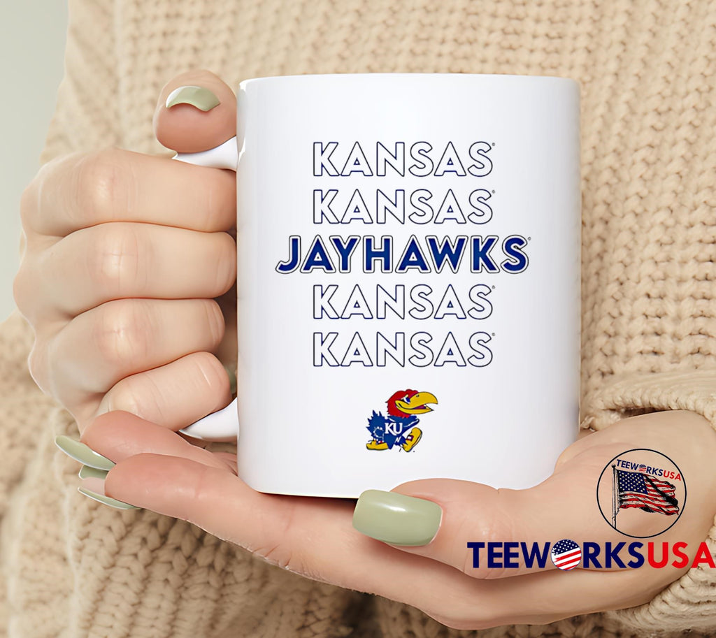 Kansas Jayhawks Stacked repeat - Adult & Kids T-Shirts, Sweatshirts & Hoodies apparel design preview 6