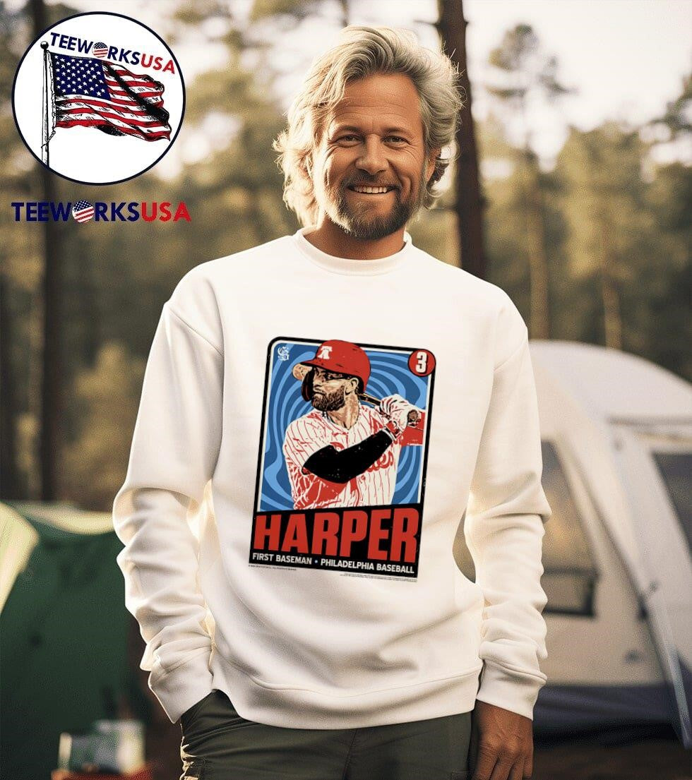 Harper First Baseman Philadelphia baseball poster - Adult & Kids T-Shirts, Sweatshirts & Hoodies apparel design preview 3