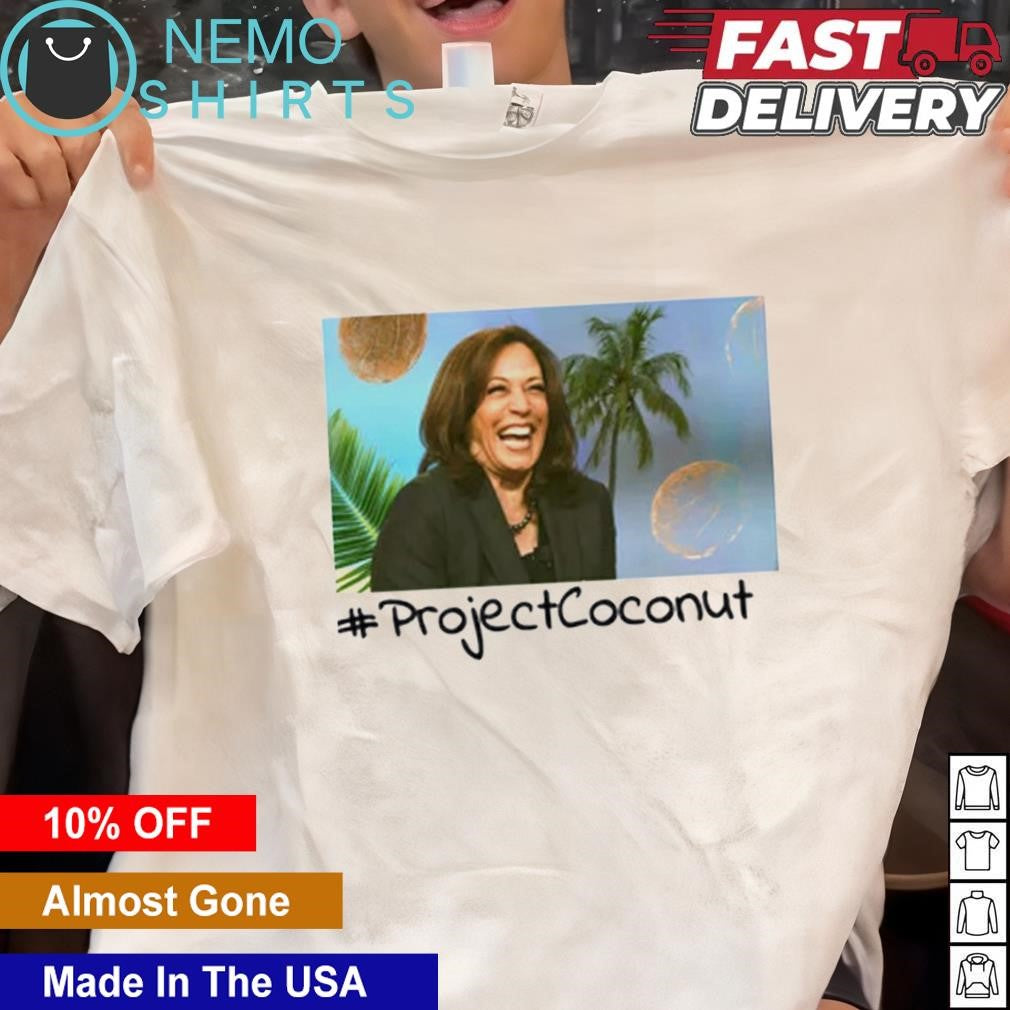 Kamala Harris laughing hashtag project coconut - Adult & Kids T-Shirts, Sweatshirts & Hoodies apparel design preview 1
