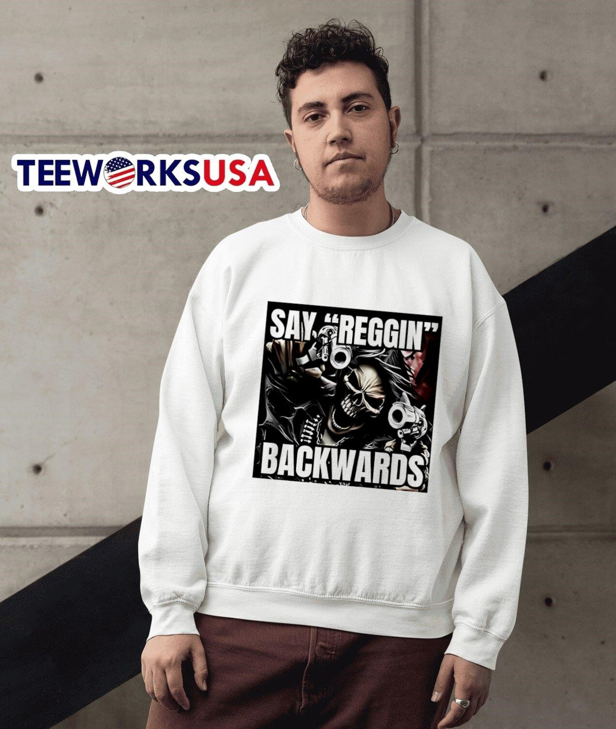 Say Reggin Backwards - Adult & Kids T-Shirts, Sweatshirts & Hoodies apparel design preview 5