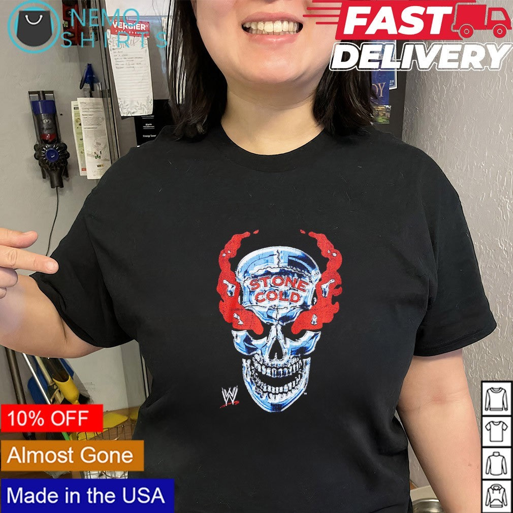 Stone Cold Steve Austin chrome skull graphic - Adult & Kids T-Shirts, Sweatshirts & Hoodies apparel design preview 2