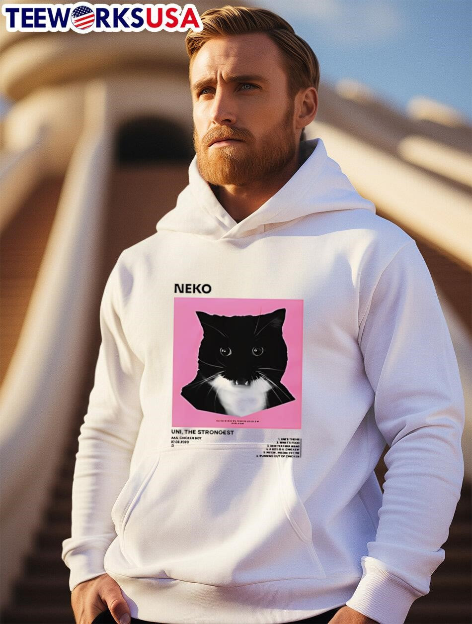 Neko Uni The Strongest black cat - Adult & Kids T-Shirts, Sweatshirts & Hoodies apparel design preview 2