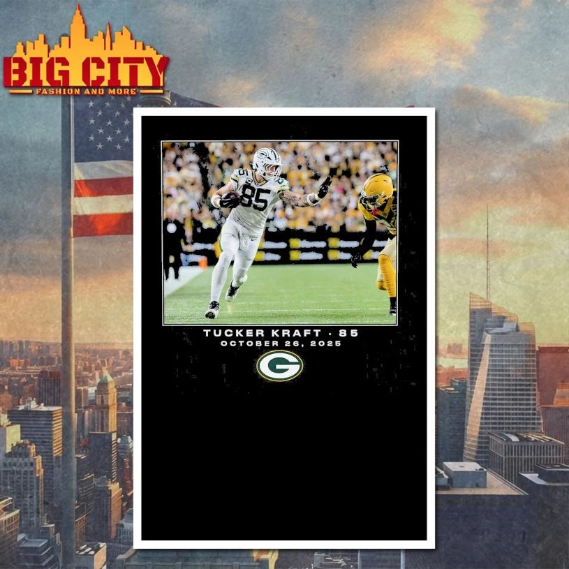 Tucker Kraft Green Bay Packers 85 October 26 2025 - Adult & Kids T-Shirts, Sweatshirts & Hoodies apparel design preview 4