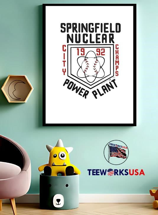 Springfield Nuclear Power Plant City Champs 1992 - Adult & Kids T-Shirts, Sweatshirts & Hoodies apparel design preview 3