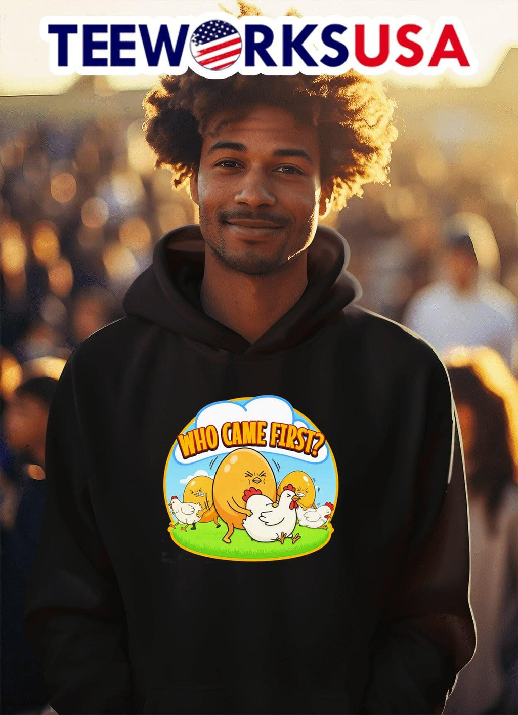 Who came first chicken egg - Adult & Kids T-Shirts, Sweatshirts & Hoodies apparel design preview 2