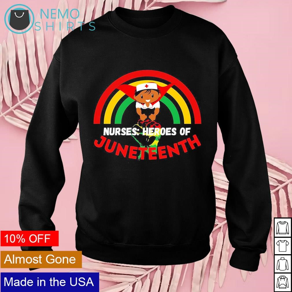 Nurse Heros of Juneteenth - Adult & Kids T-Shirts, Sweatshirts & Hoodies apparel design preview 3