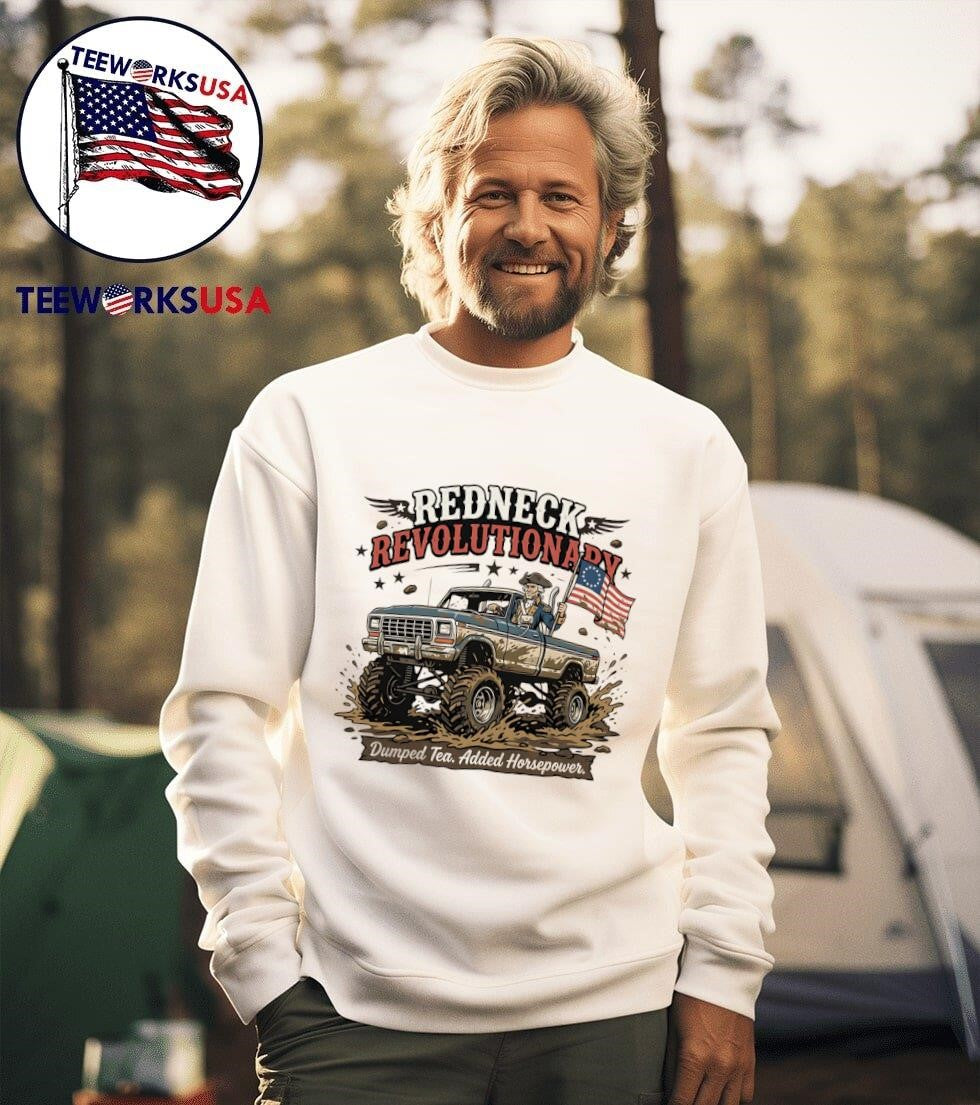 Redneck Revolutionary Dumped Tea Added Horsepower - Adult & Kids T-Shirts, Sweatshirts & Hoodies apparel design preview 3