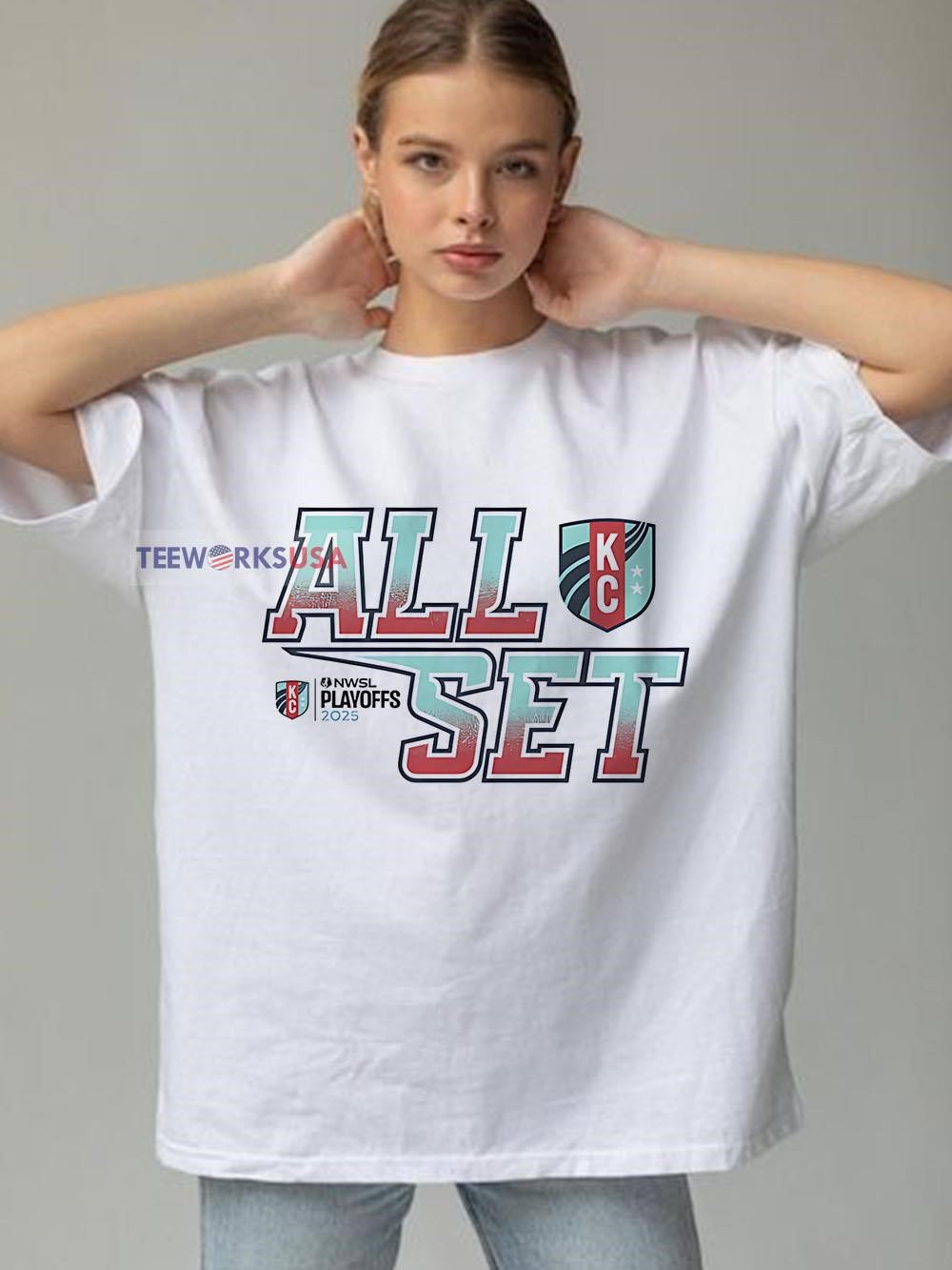 All Set Kansas City Current NWSL Playoff Clinched - Adult & Kids T-Shirts, Sweatshirts & Hoodies apparel design preview 1