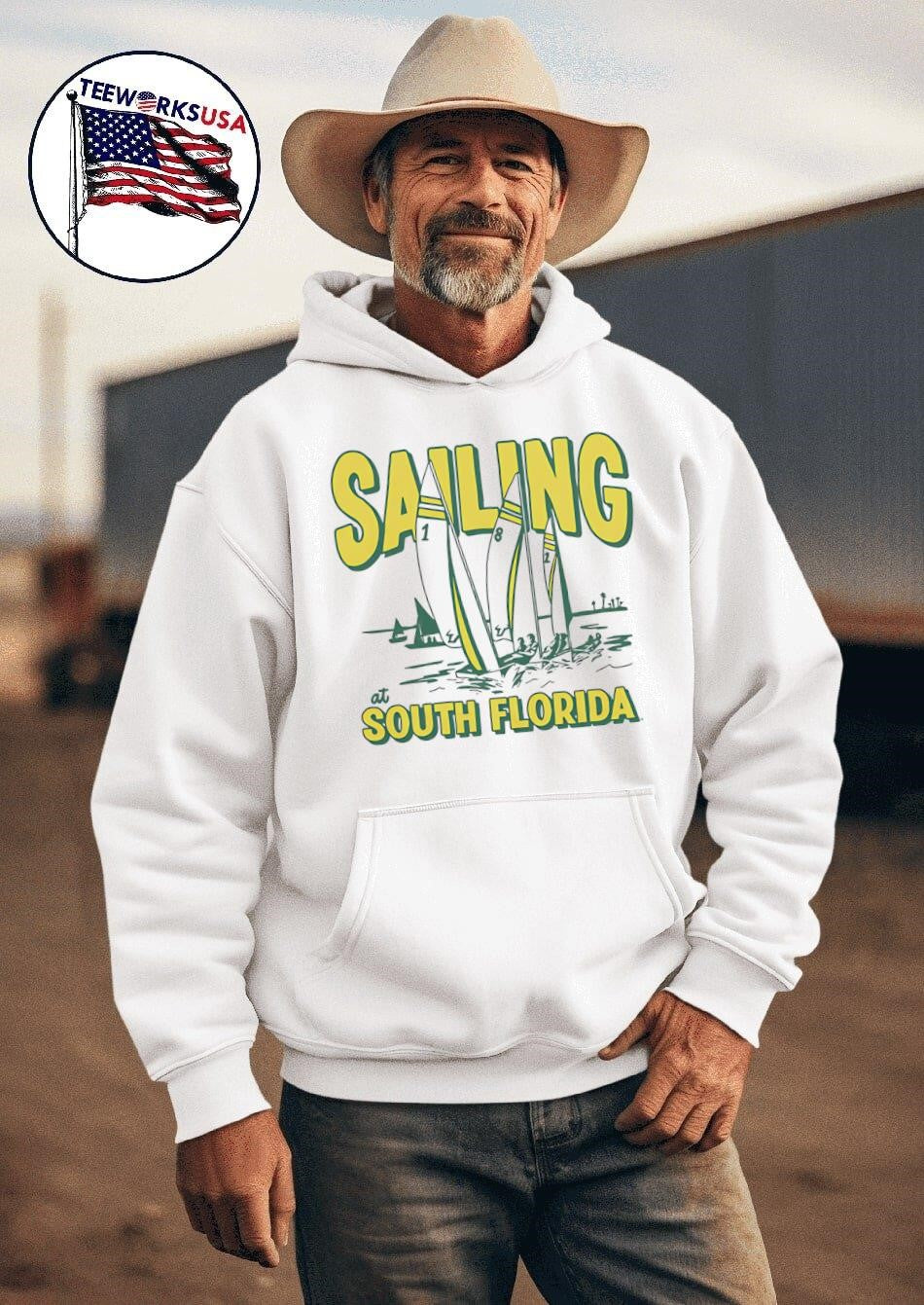 USF Sailing South Florida - Adult & Kids T-Shirts, Sweatshirts & Hoodies apparel design preview 2