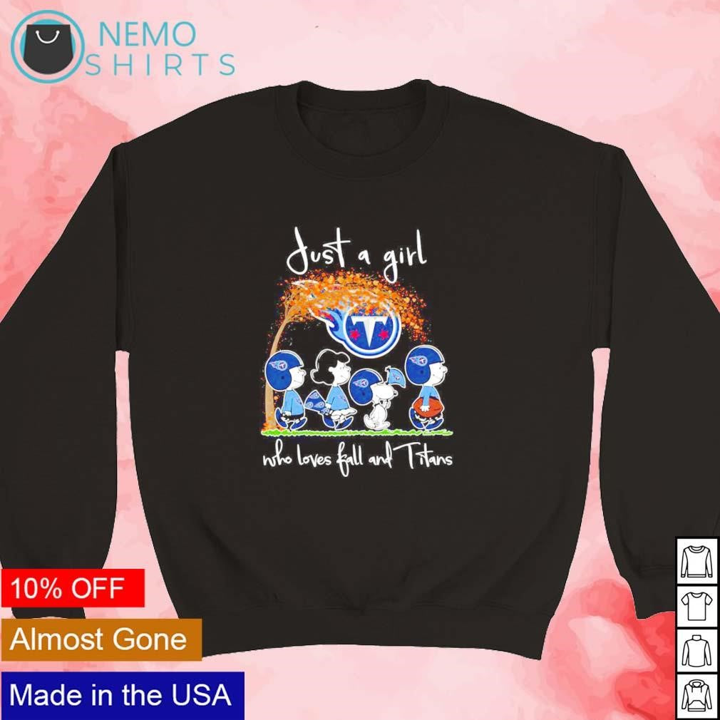 Just a girl who loves fall and Titans Peanuts - Adult & Kids T-Shirts, Sweatshirts & Hoodies apparel design preview 3