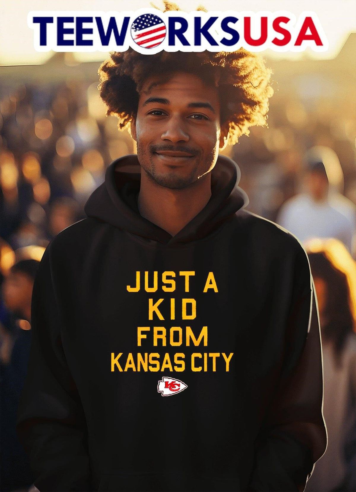Just a kid from Kansas City Chiefs - Adult & Kids T-Shirts, Sweatshirts & Hoodies apparel design preview 2