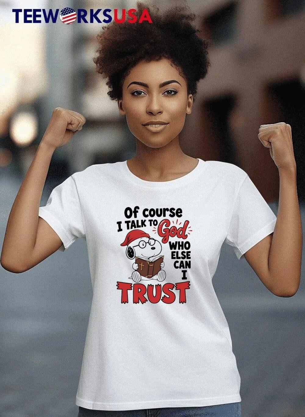 Snoopy Reading Bible Of Course I Talk To God Who Else - Adult & Kids T-Shirts, Sweatshirts & Hoodies apparel design preview 6
