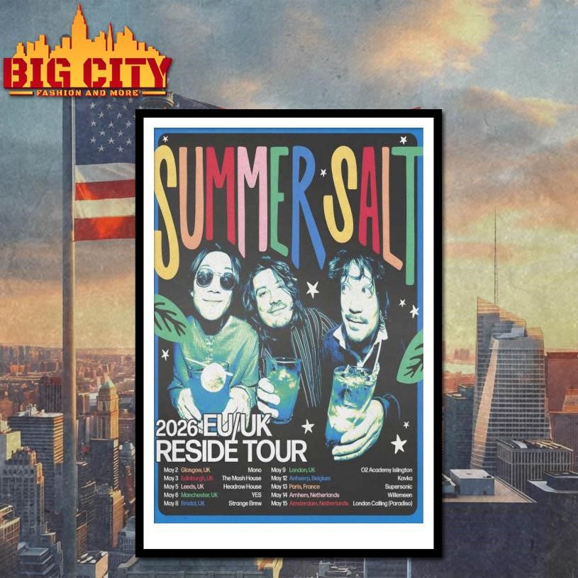 Summer Salt 2026 EU-UK Reside Tour Poster - Adult & Kids T-Shirts, Sweatshirts & Hoodies apparel design preview 4