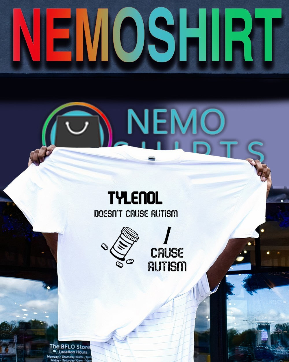 Tylenol doesn't cause autism I - Adult & Kids T-Shirts, Sweatshirts & Hoodies apparel design preview 1