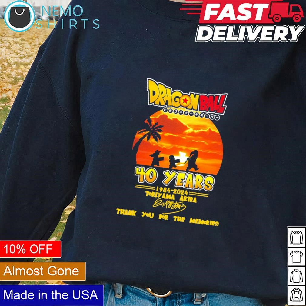Dragon Ball 40 years 1984 2024 Toriyama signature - Adult & Kids T-Shirts, Sweatshirts & Hoodies apparel design preview 2