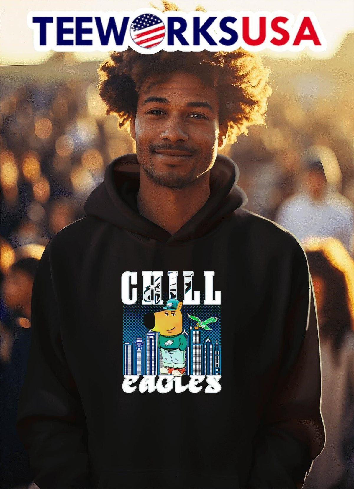 Chill Eagles guy meme - Adult & Kids T-Shirts, Sweatshirts & Hoodies apparel design preview 2