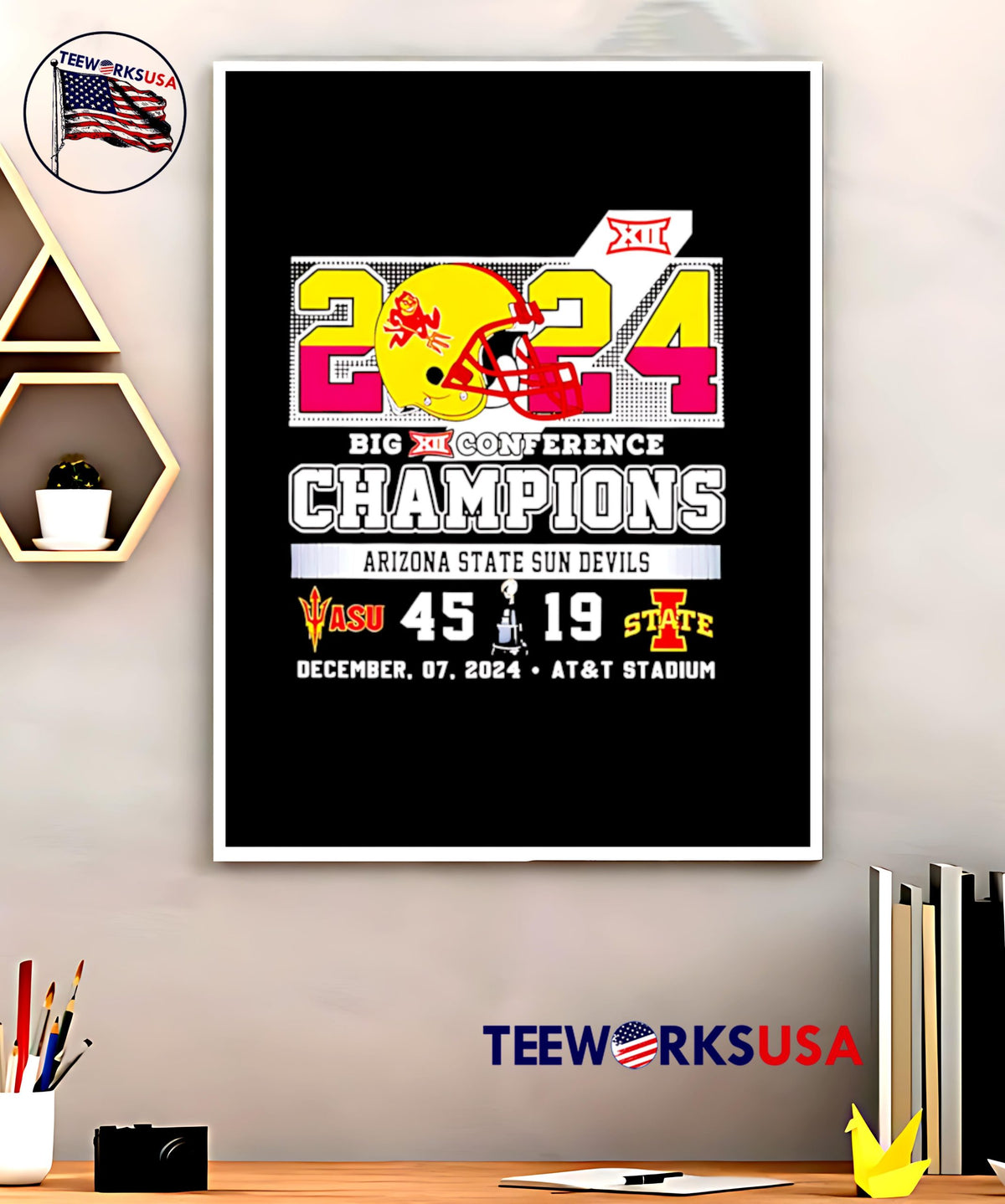 Arizona State Sun Devils 2024 Big 12 Conference - Adult & Kids T-Shirts, Sweatshirts & Hoodies apparel design preview 5