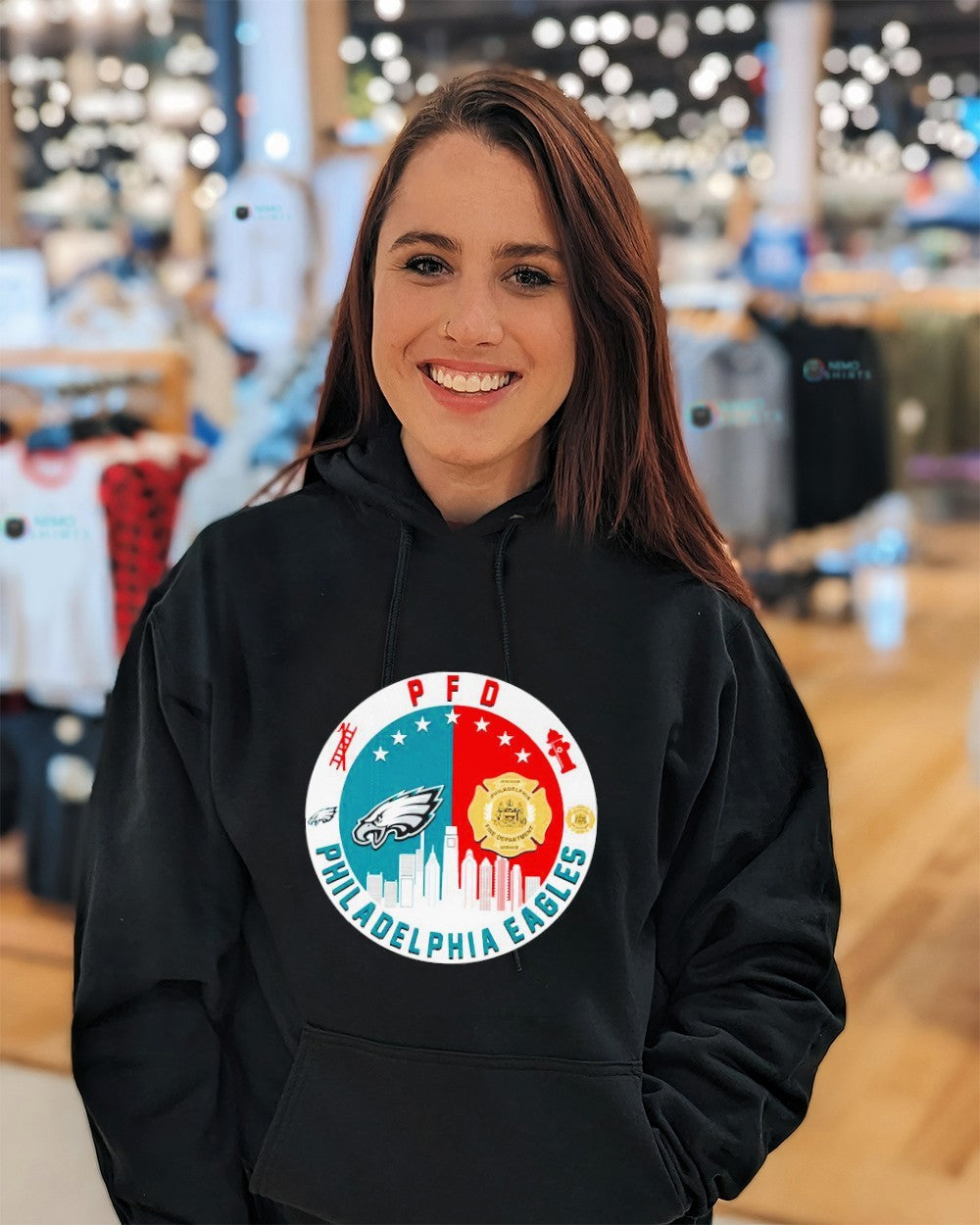 PFD Philadelphia Eagles football vs Fire Department - Adult & Kids T-Shirts, Sweatshirts & Hoodies apparel design preview 5