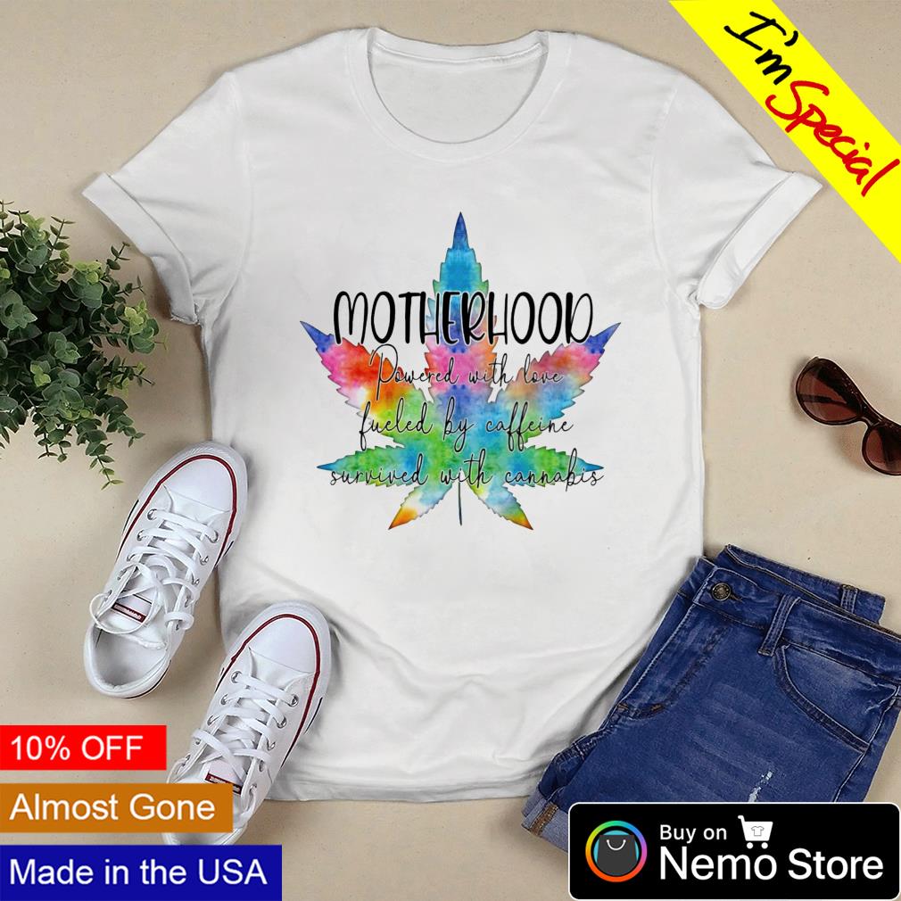 Weed motherhood powered with love fueled by caffeine - Adult & Kids T-Shirts, Sweatshirts & Hoodies apparel design preview 3