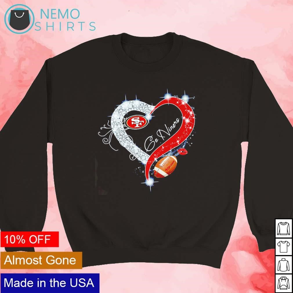 Go Niners SF 49ers diamond heart - Adult & Kids T-Shirts, Sweatshirts & Hoodies apparel design preview 3