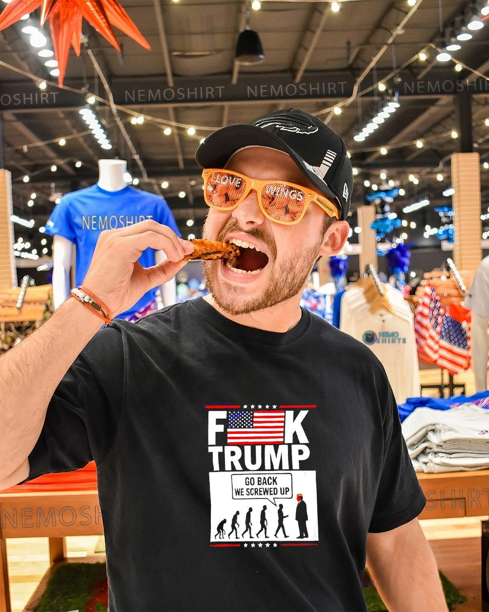 Stephen Colbert wear fuck Trump go back we screwed up - Adult & Kids T-Shirts, Sweatshirts & Hoodies apparel design preview 1
