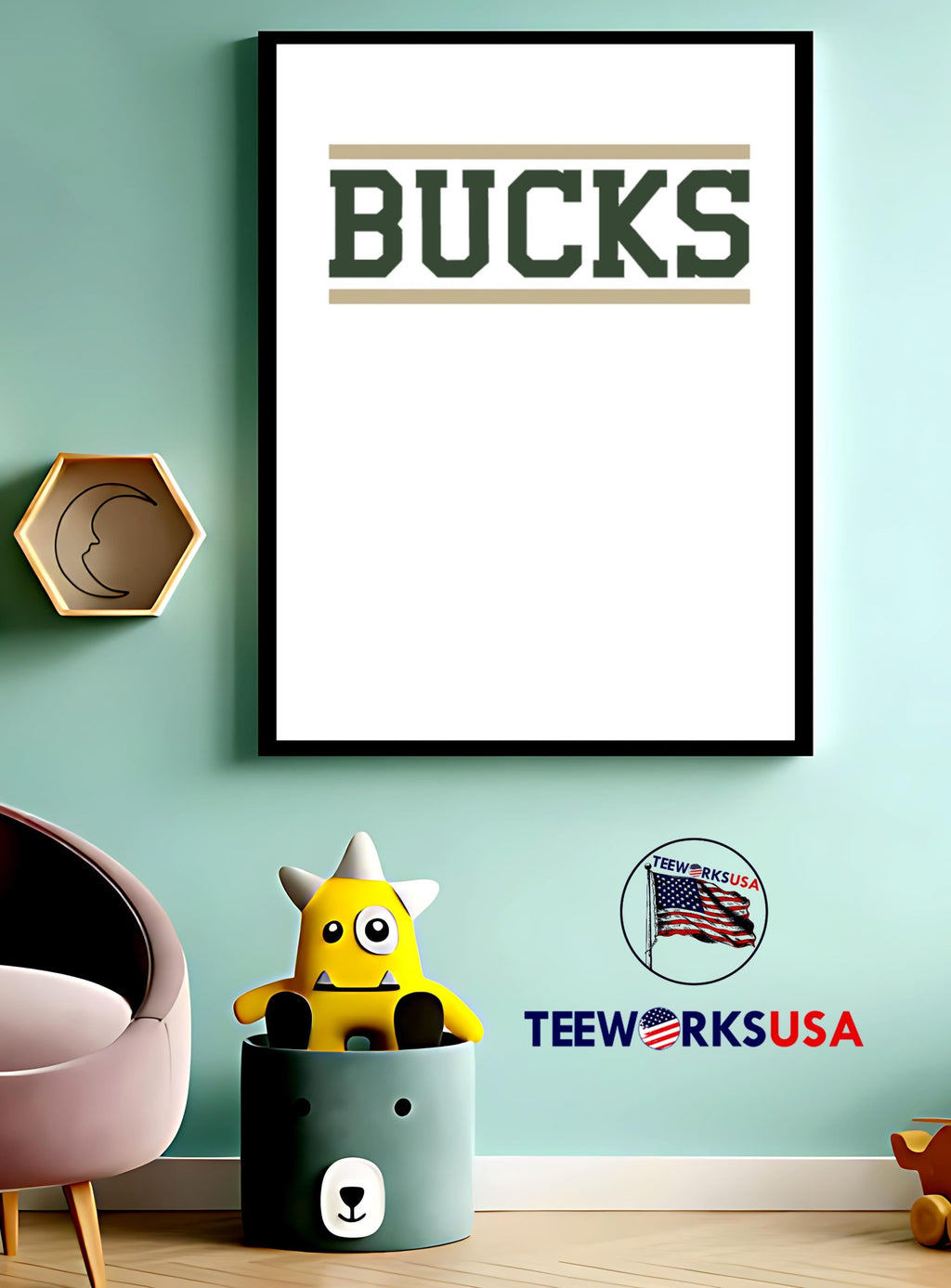 Bucks horizontal lines - Adult & Kids T-Shirts, Sweatshirts & Hoodies apparel design preview 3
