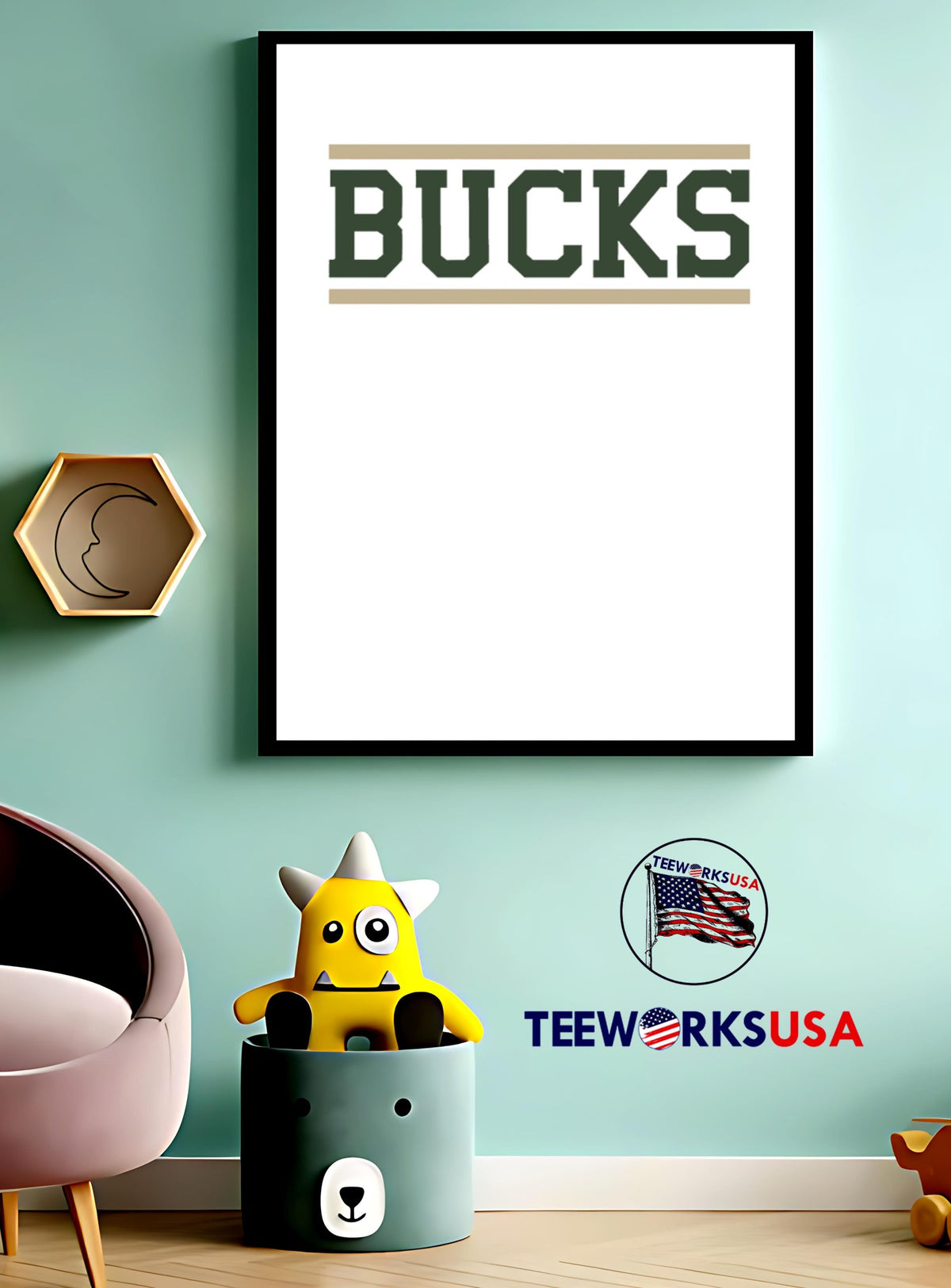 Bucks horizontal lines - Adult & Kids T-Shirts, Sweatshirts & Hoodies apparel design preview 3