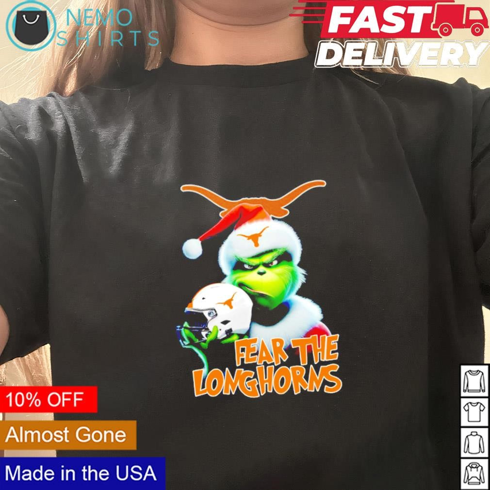 Grinch fear the Texas Longhorns Christmas - Adult & Kids T-Shirts, Sweatshirts & Hoodies apparel design preview 3