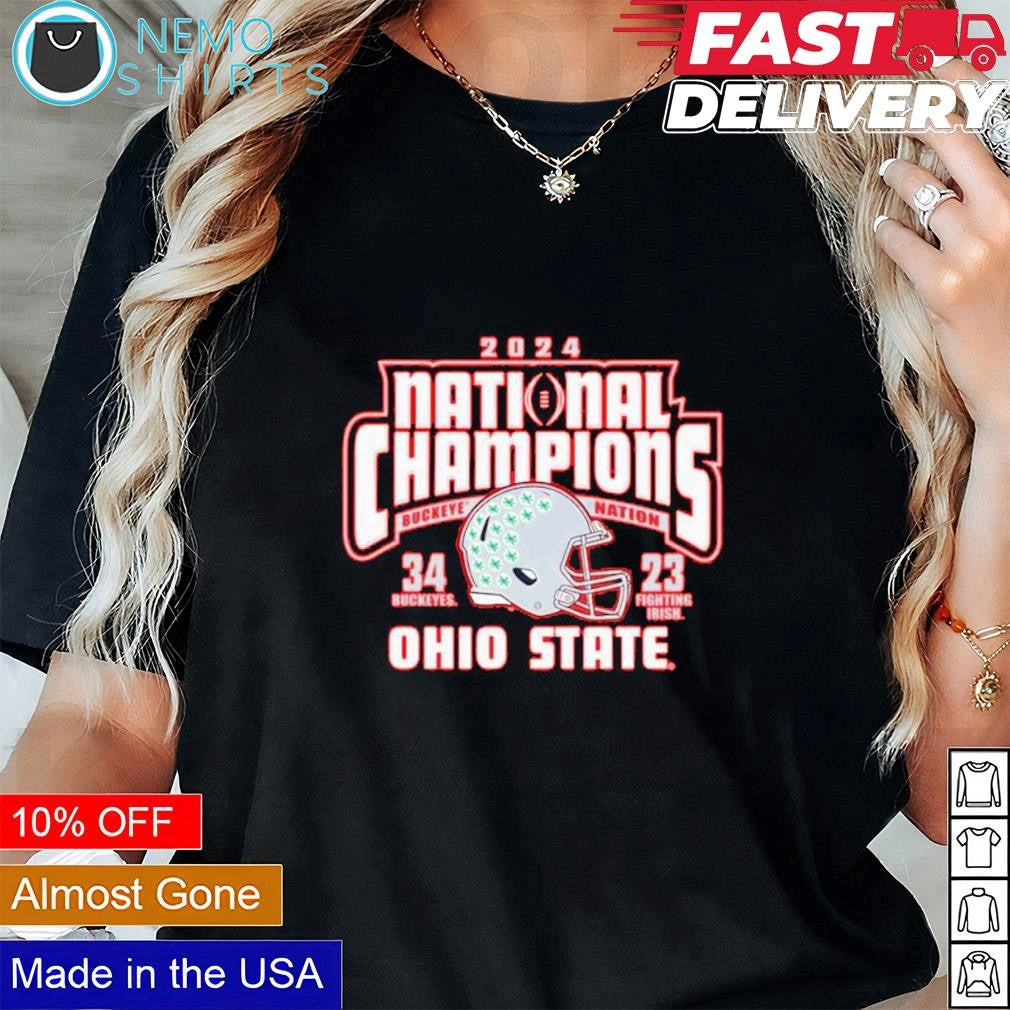 Ohio State Buckeyes 2024 national champions score - Adult & Kids T-Shirts, Sweatshirts & Hoodies apparel design preview 1