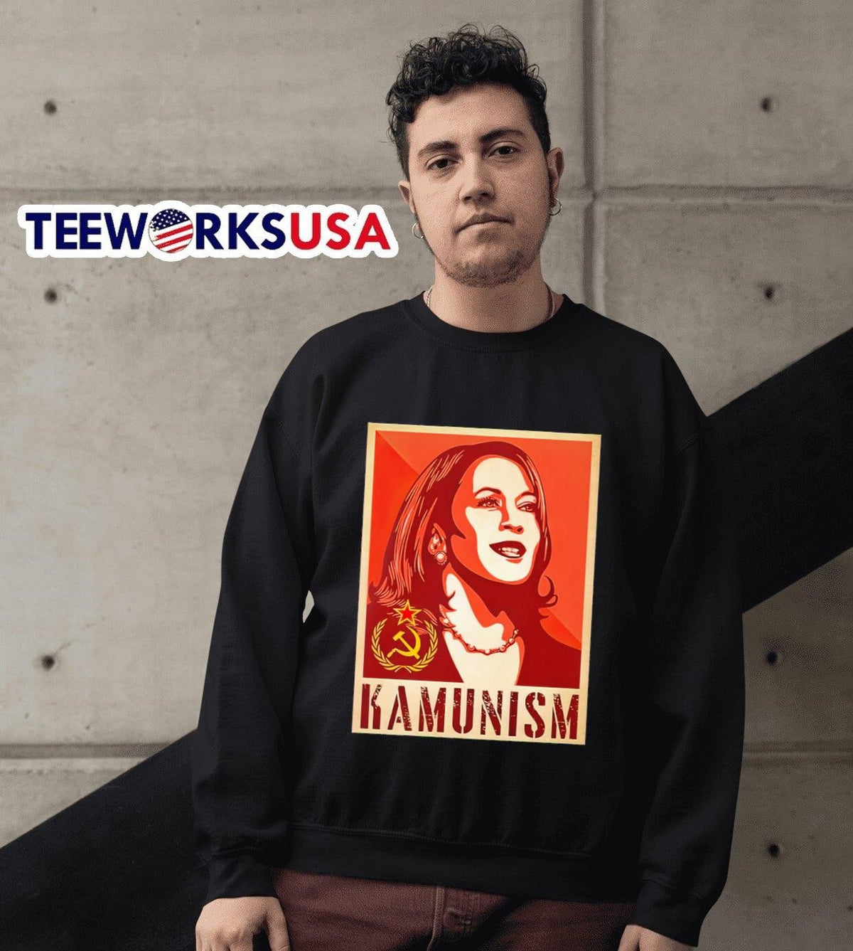 Paul Hookem Kamunism Kamala Harris Communist art - Adult & Kids T-Shirts, Sweatshirts & Hoodies apparel design preview 3