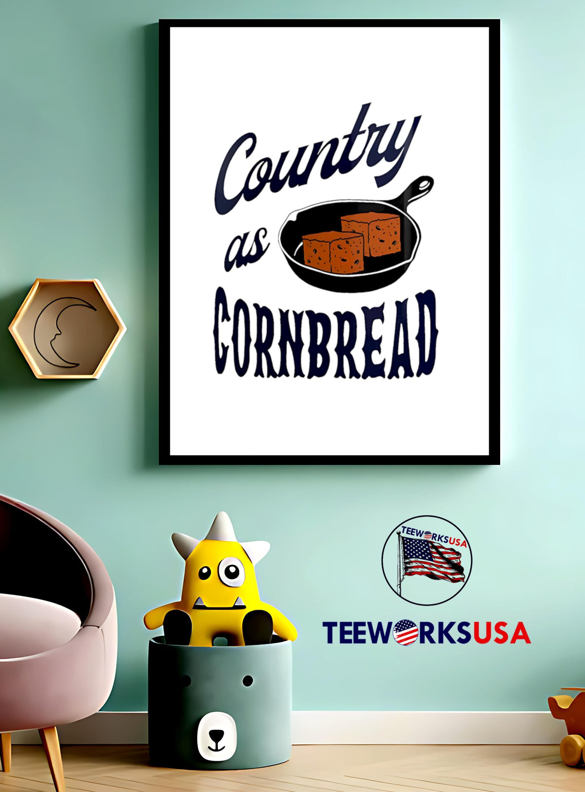 Country As Cornbread - Adult & Kids T-Shirts, Sweatshirts & Hoodies apparel design preview 4