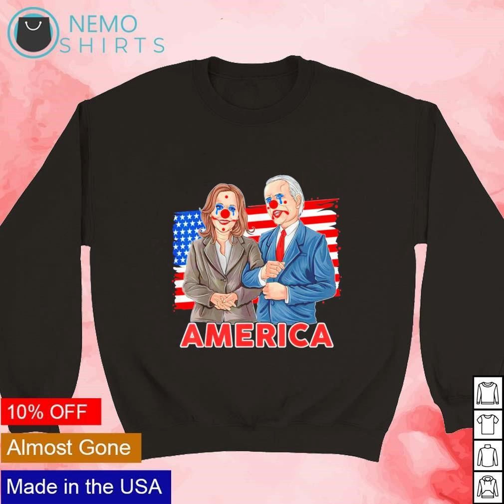 America Joe Biden and Kamala Harris democratic clown - Adult & Kids T-Shirts, Sweatshirts & Hoodies apparel design preview 3
