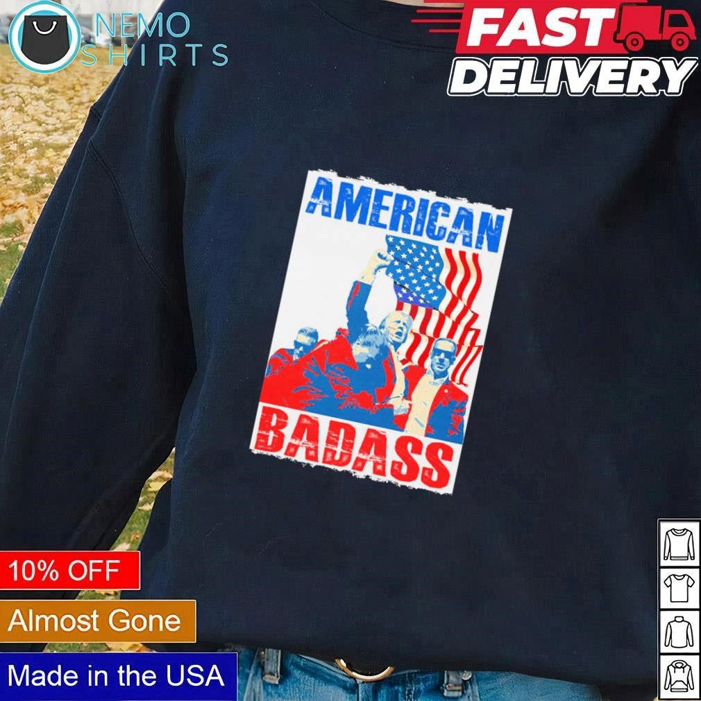 American badass Trump shot - Adult & Kids T-Shirts, Sweatshirts & Hoodies apparel design preview 1