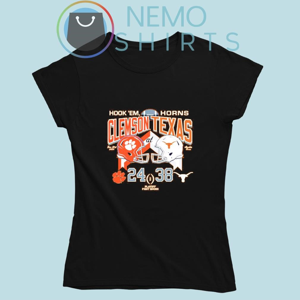 Hook 'em horns Texas Longhorns vs Clemson Tigers 2024 - Adult & Kids T-Shirts, Sweatshirts & Hoodies apparel design preview 5