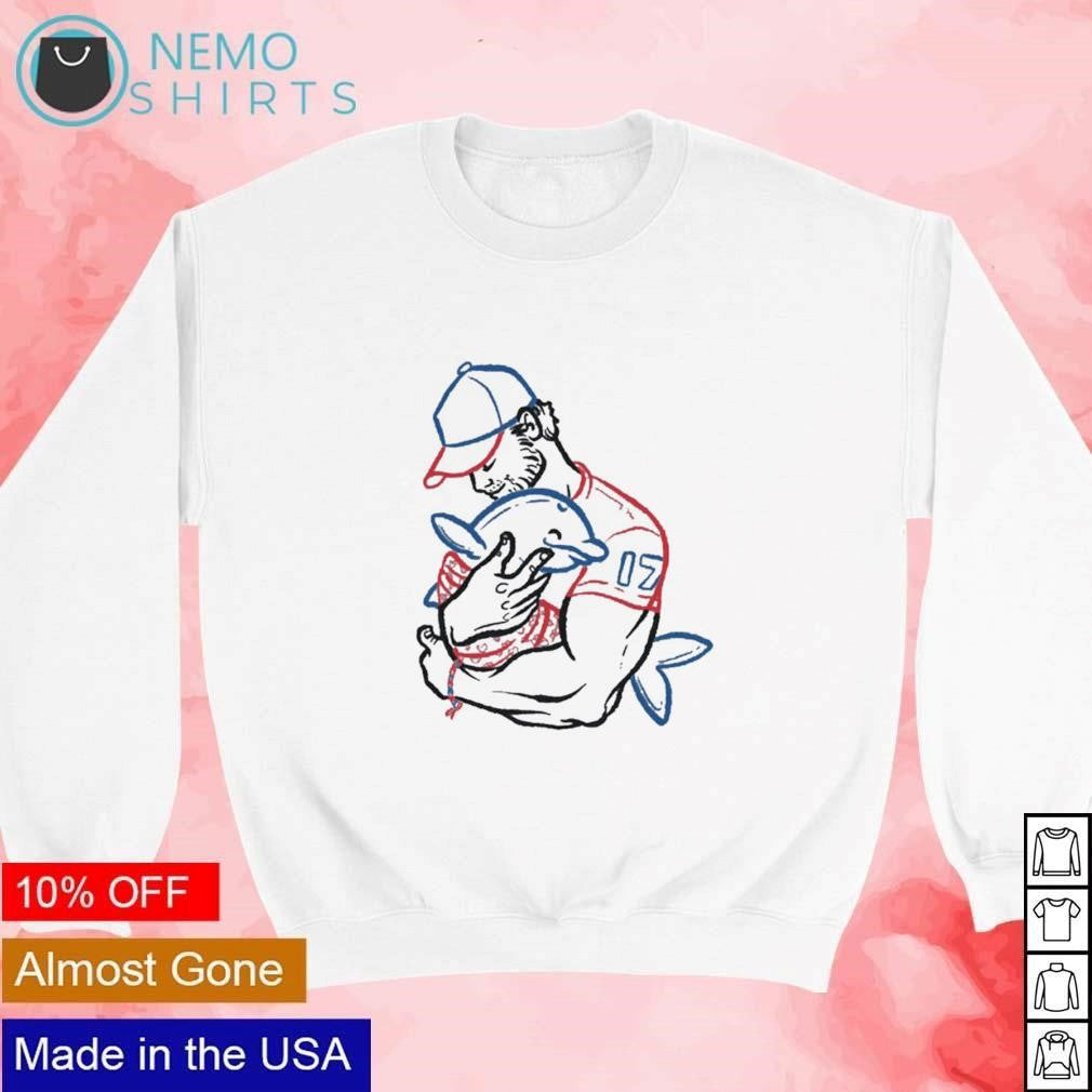 Buffalo Bills Josh Allen hugs dolphin - Adult & Kids T-Shirts, Sweatshirts & Hoodies apparel design preview 4