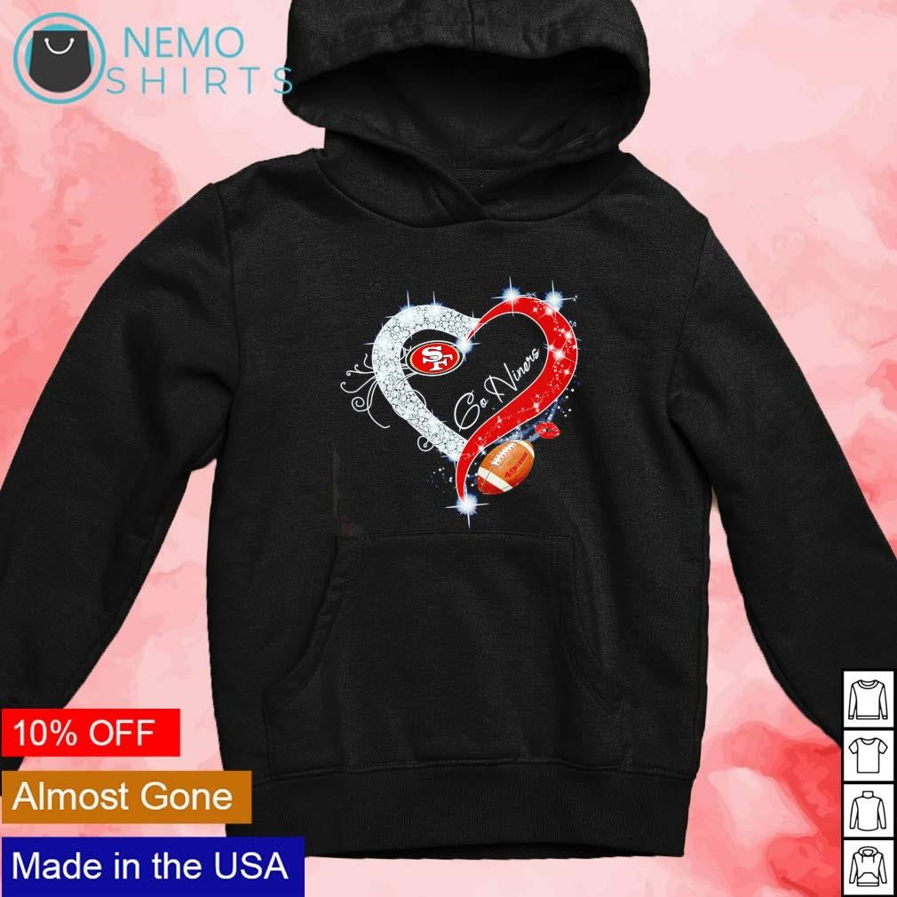 Go Niners SF 49ers diamond heart - Adult & Kids T-Shirts, Sweatshirts & Hoodies apparel design preview 2