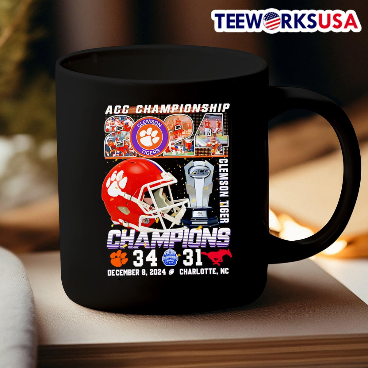 ACC Championship 2024 Clemson Tigers Champions helmet - Adult & Kids T-Shirts, Sweatshirts & Hoodies apparel design preview 3